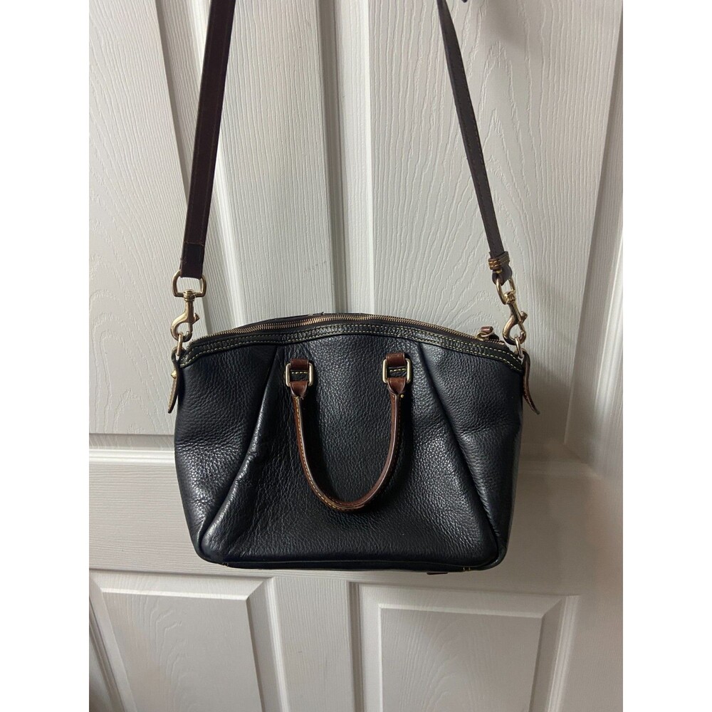 Dooney & Bourke Samba Leather Large Shoulder Satchel Black Pebble Grain Leather - Picture 7 of 15